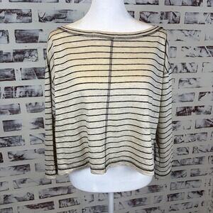 Hiroko‎ Koskoshino Hiroko Bis Woman's Crop Top Size 11 Tan 100% Linen Oversized